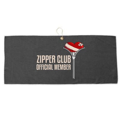 Cool Open Heart Surgery Art Zipper Club Recovery Large Microfiber Waffle Golf Towel
