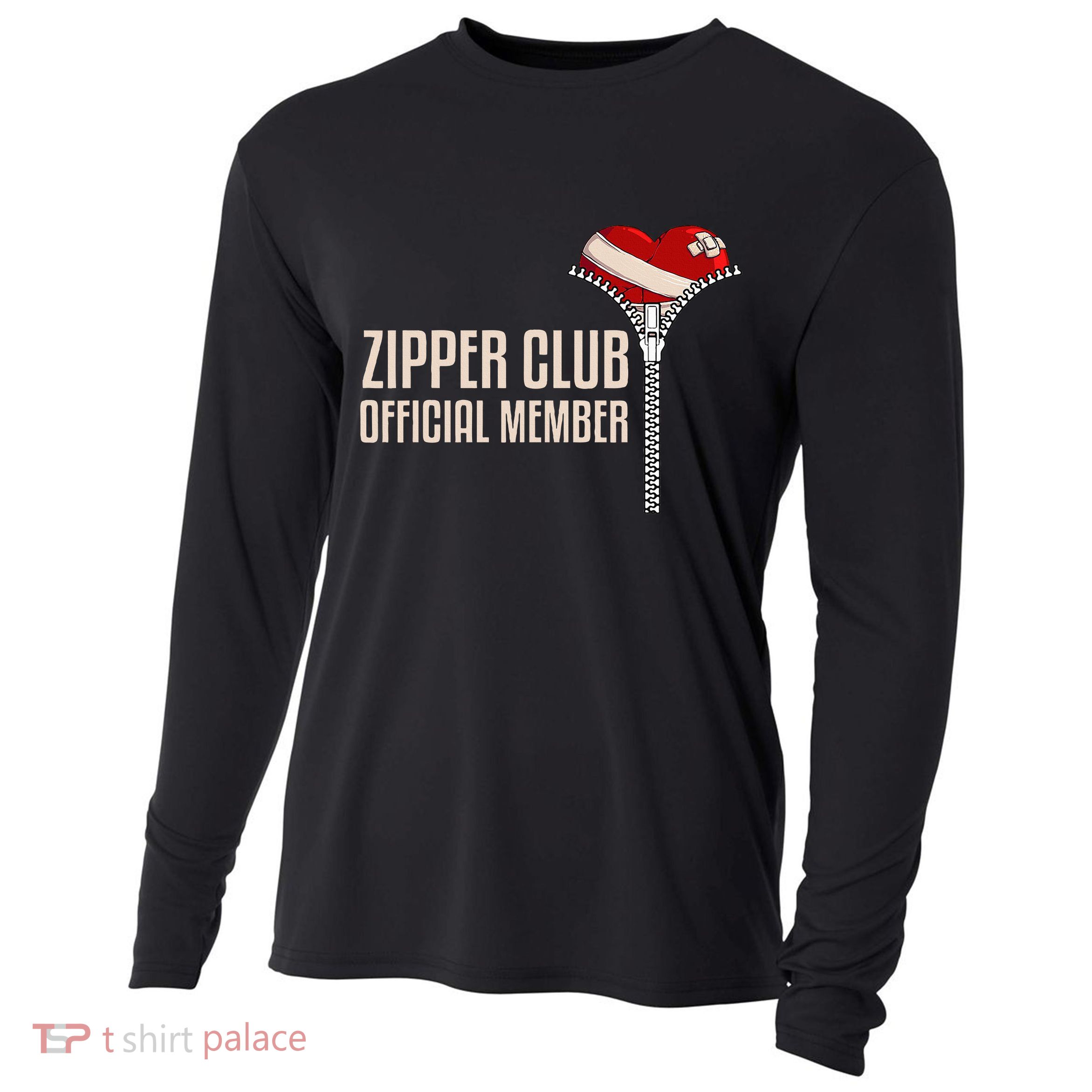 Cool Open Heart Surgery Art Zipper Club Recovery Cooling Performance Long Sleeve Crew