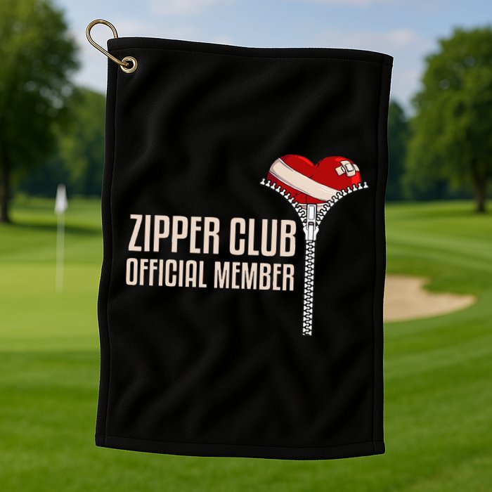 Cool Open Heart Surgery Art Zipper Club Recovery Golf Towel