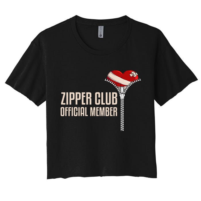 Cool Open Heart Surgery Art Zipper Club Recovery Crop Top