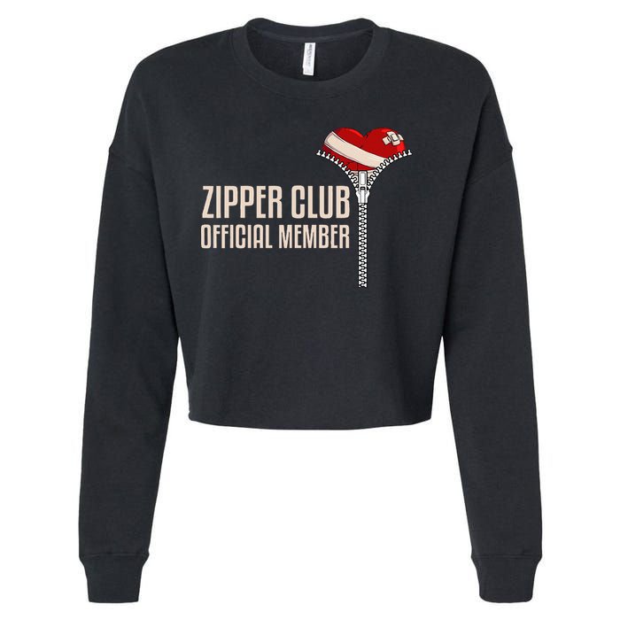 Cool Open Heart Surgery Art Zipper Club Recovery Cropped Pullover Crew