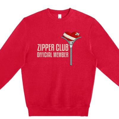 Cool Open Heart Surgery Art Zipper Club Recovery Premium Crewneck Sweatshirt