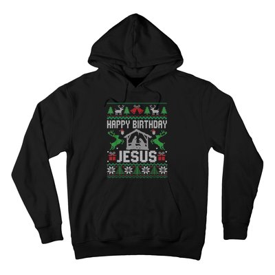 Christmas Outfit Happy Birthday Jesus Holiday Ugly Sweater Hoodie