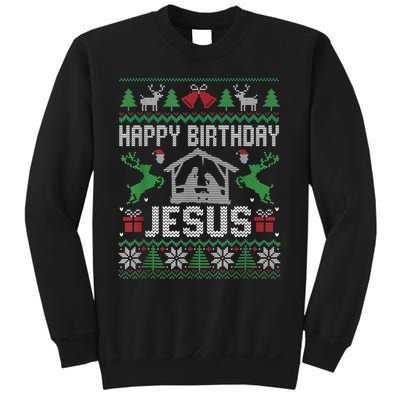 Christmas Outfit Happy Birthday Jesus Holiday Ugly Sweater Sweatshirt