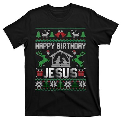 Christmas Outfit Happy Birthday Jesus Holiday Ugly Sweater T-Shirt