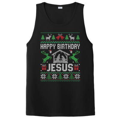 Christmas Outfit Happy Birthday Jesus Holiday Ugly Sweater PosiCharge Competitor Tank