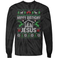 Christmas Outfit Happy Birthday Jesus Holiday Ugly Sweater Tie-Dye Long Sleeve Shirt