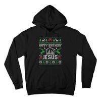 Christmas Outfit Happy Birthday Jesus Holiday Ugly Sweater Tall Hoodie