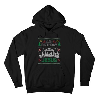 Christmas Outfit Happy Birthday Jesus Holiday Ugly Sweater Hoodie