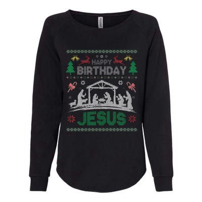 Christmas Outfit Happy Birthday Jesus Holiday Ugly Sweater Womens California Wash Sweatshirt