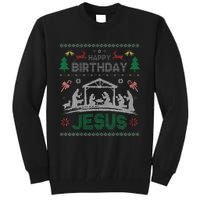 Christmas Outfit Happy Birthday Jesus Holiday Ugly Sweater Tall Sweatshirt