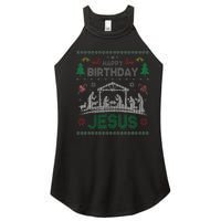 Christmas Outfit Happy Birthday Jesus Holiday Ugly Sweater Women's Perfect Tri Rocker Tank