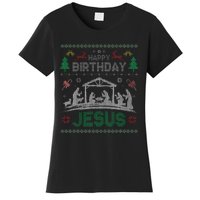 Christmas Outfit Happy Birthday Jesus Holiday Ugly Sweater Women's T-Shirt