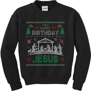 Christmas Outfit Happy Birthday Jesus Holiday Ugly Sweater Kids Sweatshirt