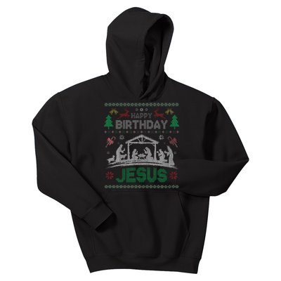 Christmas Outfit Happy Birthday Jesus Holiday Ugly Sweater Kids Hoodie