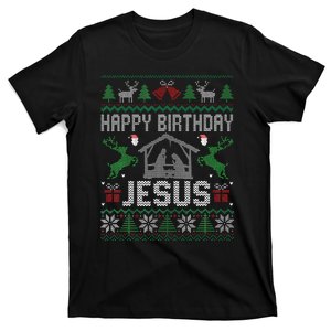 Christmas Outfit Happy Birthday Jesus Holiday Ugly Sweater T-Shirt