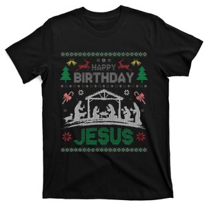 Christmas Outfit Happy Birthday Jesus Holiday Ugly Sweater T-Shirt