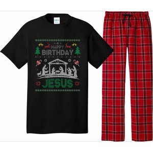 Christmas Outfit Happy Birthday Jesus Holiday Ugly Sweater Pajama Set