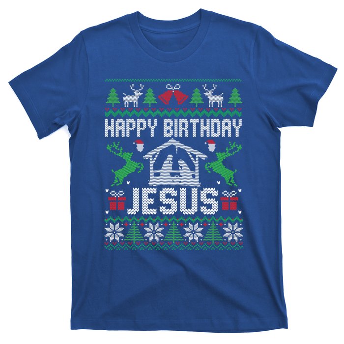 Christmas Outfit Happy Birthday Jesus Holiday Ugly Sweater Gift T-Shirt