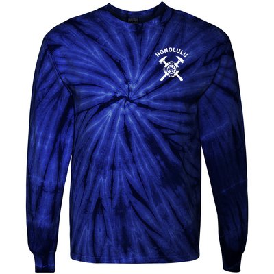 City Of Honolulu Fire Department Hawaii Firefighter Tie-Dye Long Sleeve Shirt