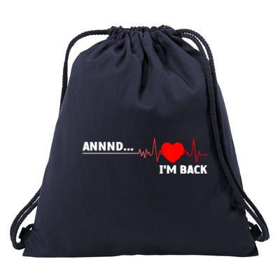 Cool Open Heart Surgery Heart Attack Survivor Drawstring Bag