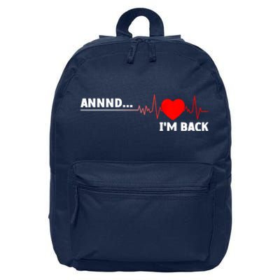 Cool Open Heart Surgery Heart Attack Survivor 16 in Basic Backpack