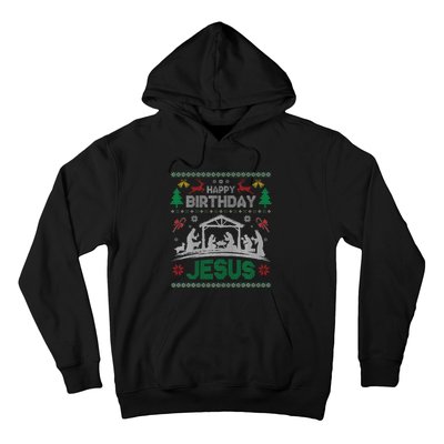 Christmas Outfit Happy Birthday Jesus Holiday Ugly Hoodie