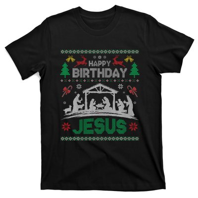 Christmas Outfit Happy Birthday Jesus Holiday Ugly T-Shirt