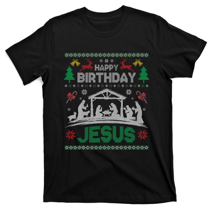 Christmas Outfit Happy Birthday Jesus Holiday Ugly T-Shirt