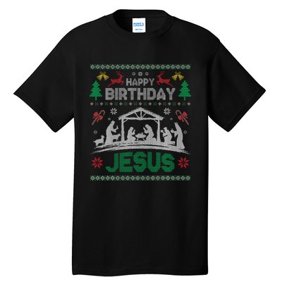 Christmas Outfit Happy Birthday Jesus Holiday Ugly Tall T-Shirt