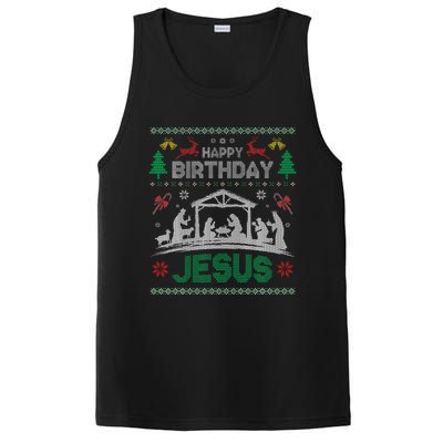 Christmas Outfit Happy Birthday Jesus Holiday Ugly PosiCharge Competitor Tank