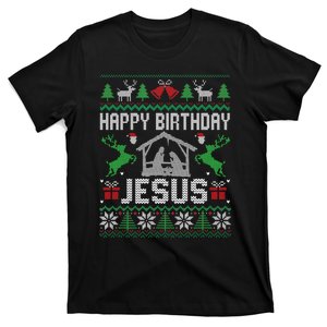 Christmas Outfit Happy Birthday Jesus Holiday Ugly T-Shirt