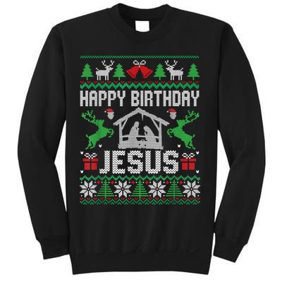 Christmas Outfit Happy Birthday Jesus Holiday Ugly Sweater Sweatshirt