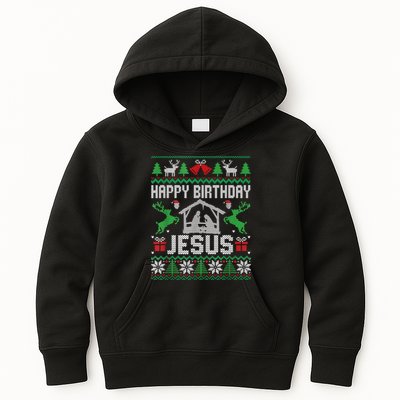 Christmas Outfit Happy Birthday Jesus Holiday Ugly Sweater Kids Hoodie