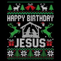 Christmas Outfit Happy Birthday Jesus Holiday Ugly Sweater Zip Tote Bag