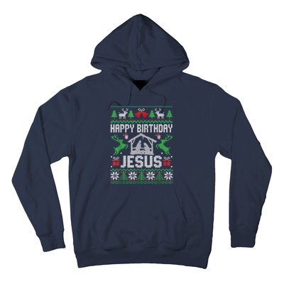 Christmas Outfit Happy Birthday Jesus Holiday Ugly Sweater Hoodie