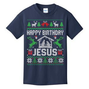 Christmas Outfit Happy Birthday Jesus Holiday Ugly Sweater Kids T-Shirt