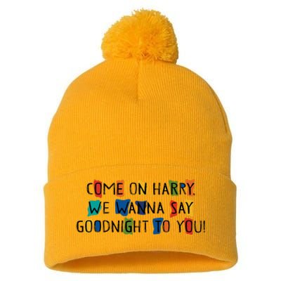 Come On Harry We Wanna Say Goodnight To You Pom Pom 12in Knit Beanie