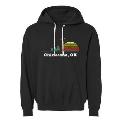 Chickasha Oklahoma Home Souvenir Print Garment-Dyed Fleece Hoodie