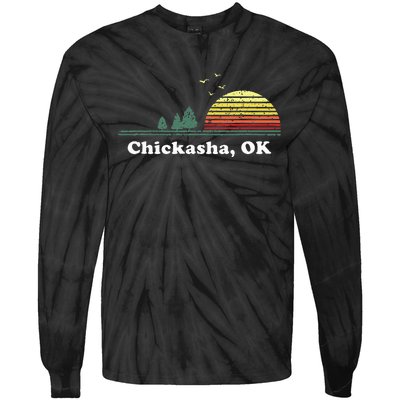 Chickasha Oklahoma Home Souvenir Print Tie-Dye Long Sleeve Shirt