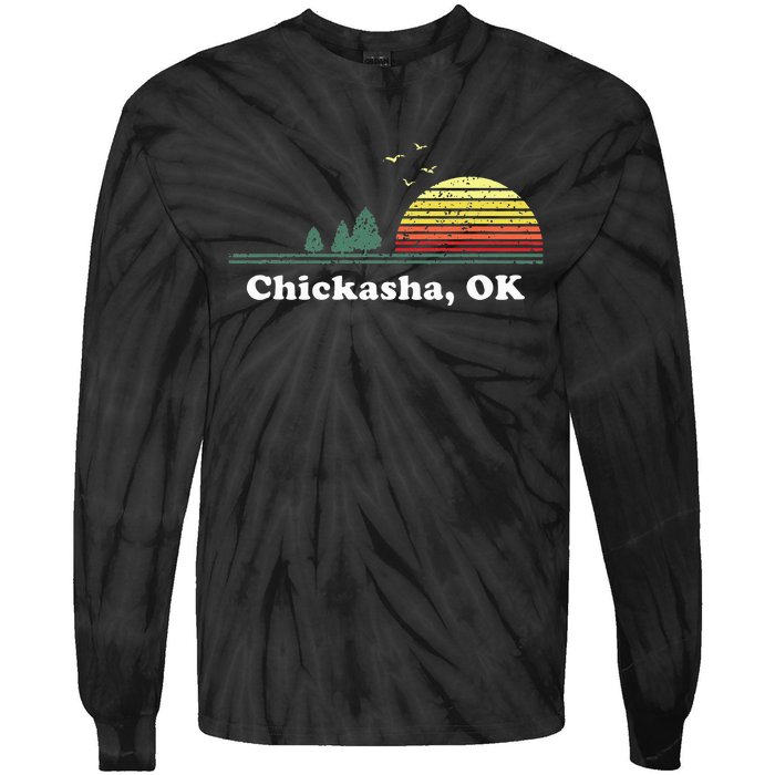 Chickasha Oklahoma Home Souvenir Print Tie-Dye Long Sleeve Shirt