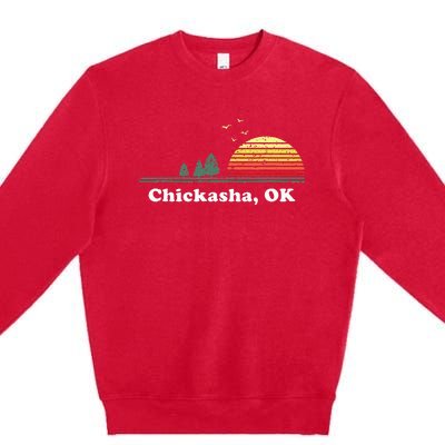 Chickasha Oklahoma Home Souvenir Print Premium Crewneck Sweatshirt