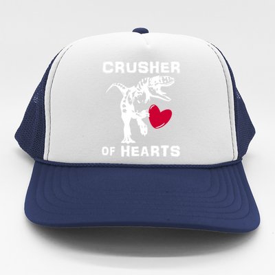 Crusher Of Hearts Tgiftrex Dinosaur Funny Valentine's Day Quote Gift Trucker Hat