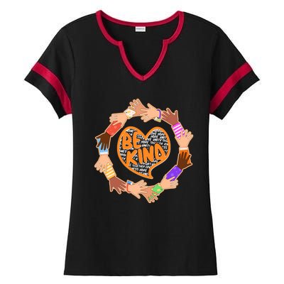 Circle Of Hands Be Kind Ladies Halftime Notch Neck Tee