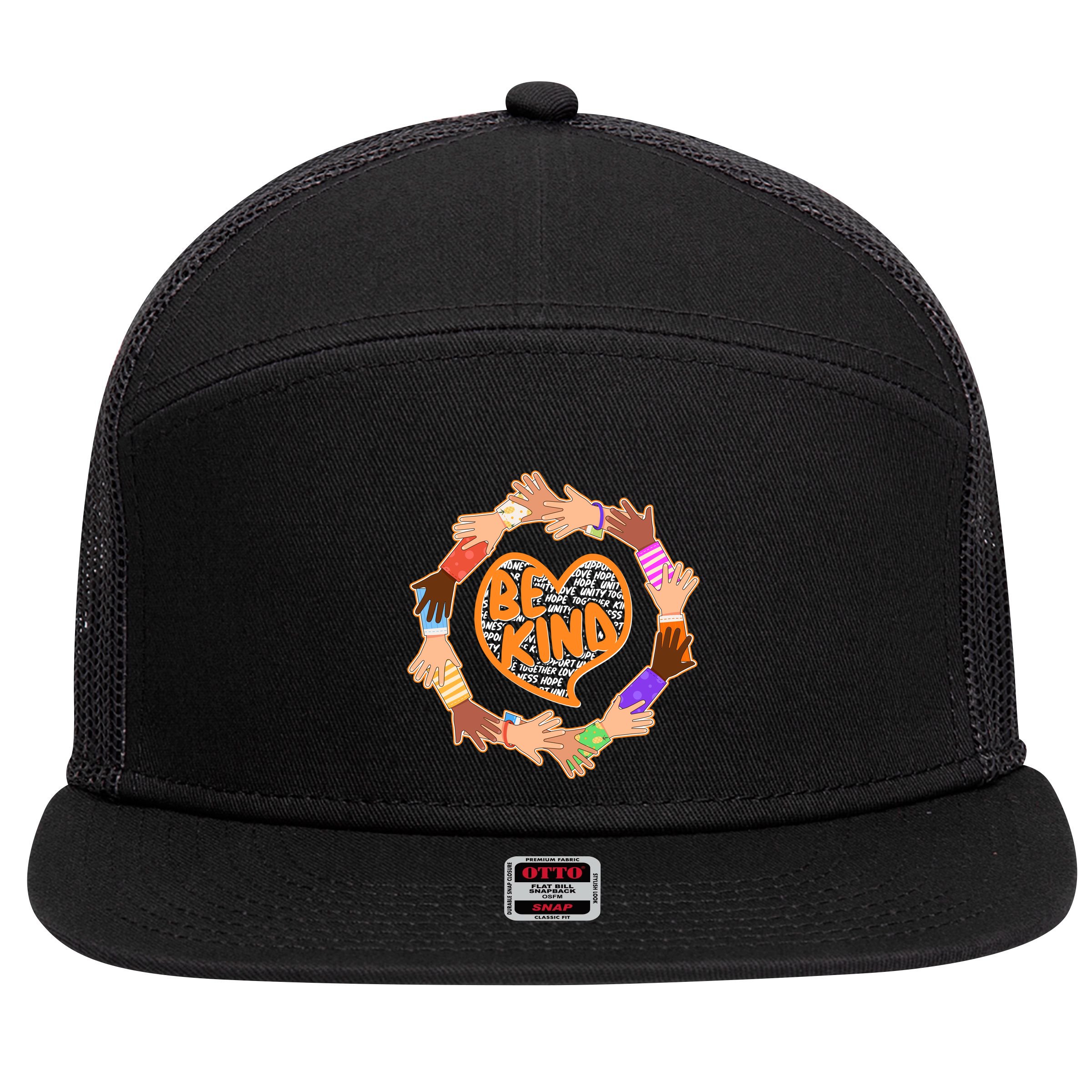 Circle Of Hands Be Kind 7 Panel Mesh Trucker Snapback Hat