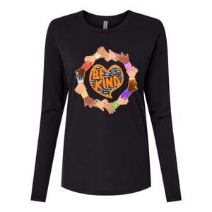 Circle Of Hands Be Kind Womens Cotton Relaxed Long Sleeve T-Shirt