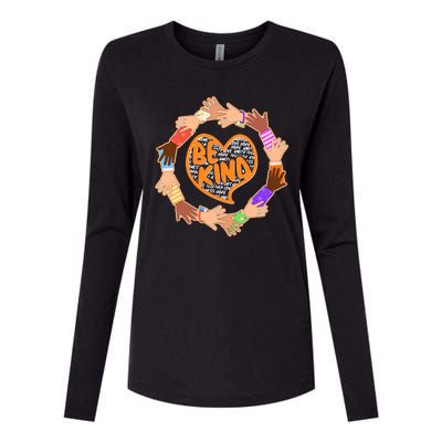 Circle Of Hands Be Kind Womens Cotton Relaxed Long Sleeve T-Shirt