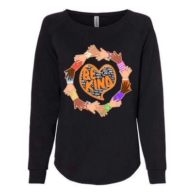 Circle Of Hands Be Kind Womens California Wash Sweatshirt