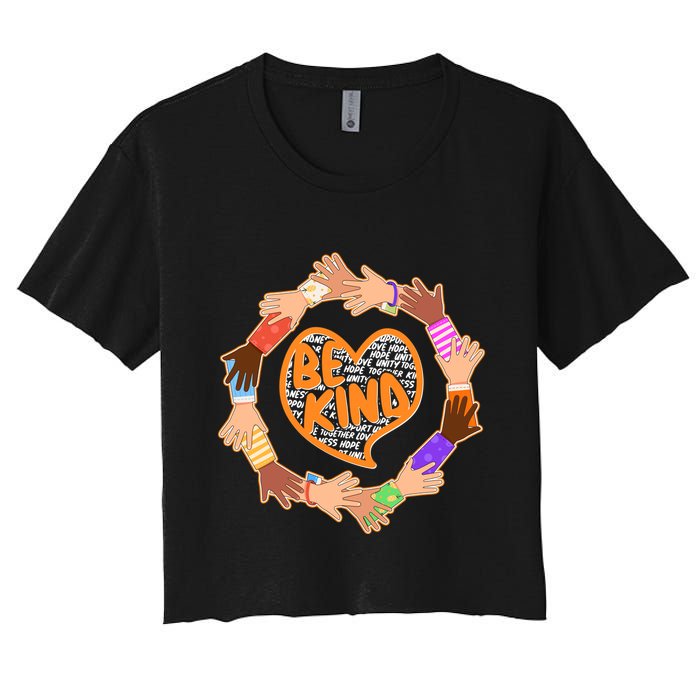 Circle Of Hands Be Kind Women's Crop Top Tee