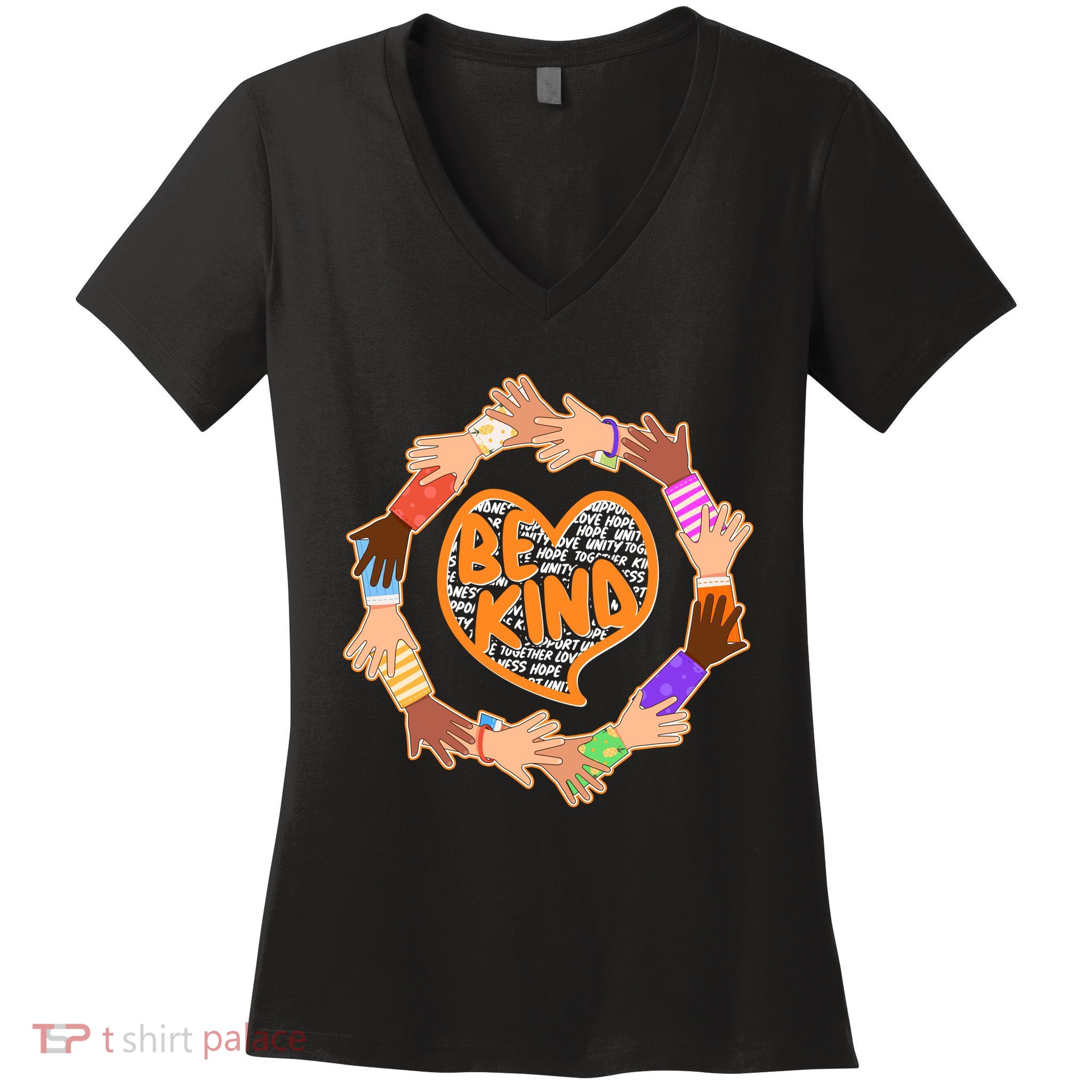 Circle Of Hands Be Kind Women's V-Neck T-Shirt